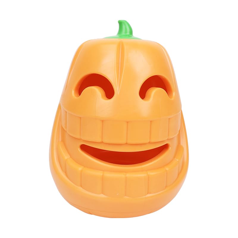 Histotree Dog Puzzle Toys Pumpkin Rubber Puppy Chew Toys Treat Food Dispensing Dog Toys for Teeth Cleaning Interactive Dog Toys 