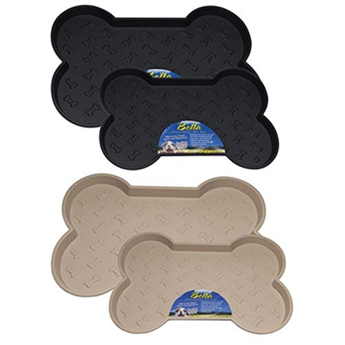 Loving Pets Bella Spill-Proof Pet Mat for Dogs, Large, Black