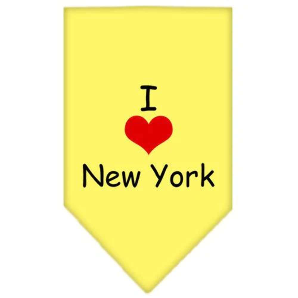Mirage Pet Products I Heart New York Screen Print Bandana for Pets, Large, Yellow