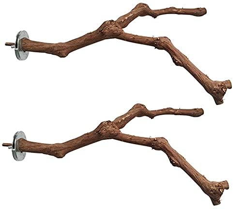 2Pcs Bird Perch Toys, Cage Accessories, Made By Natural Wild Grape Vine Wood, Perches For Parakeets Cockatiel