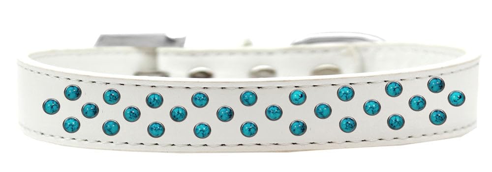 Dog, Puppy & Pet Fashion Collar, Southwest Turquoise Pearl Rimsets Sprinkles - 14 - White