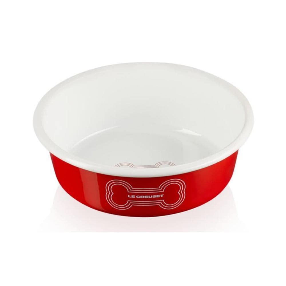 Le Creuset Enamel on Steel Large Dog Bowl, 6 Cups, Red