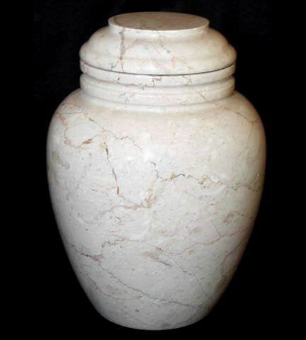 Khanimports Beige Marble Stone Pet Urn For Cat, Dog Or Small Pets Ashes - Up To 20 Pounds