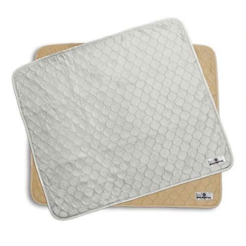 Pet Parents® Pawtect® Pads Washable Pee Pads For Dogs (2Pack) Of Premium Dog Pee Pads, Waterproof Puppy Pads & Reusable Dog Pads, Whelping Pads & Modern Pee Pads For Dogs (Tan/Grey, 34X36)