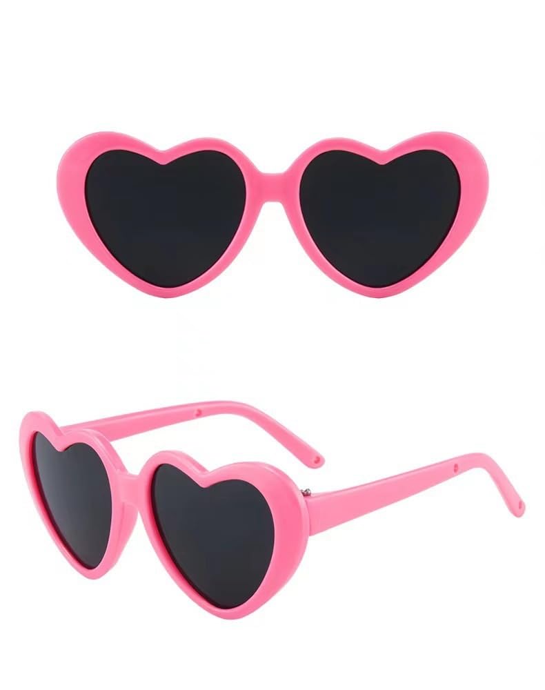 10 Pcs Lovely Heart Shape Pet Cat Glasses Eye-Wear Sunglasses For Little Dog Cat Party Costume Dress Up Favors (Pink)