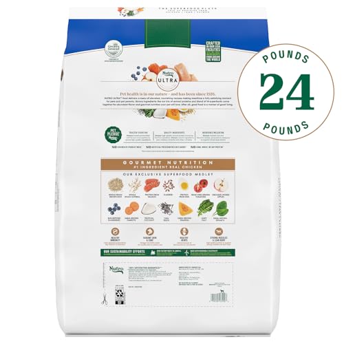 Nutro Ultra Adult Large Breed Dry Dog Food, Chicken, Lamb and Salmon Protein Trio, 24 lb Bag