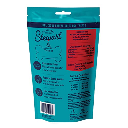 Stewart Freeze Dried Dog Treats, PuffPops Bacon and Cheeseburger Recipe, Gluten Free, 5.8 Ounce Resealable Pouch, Made in USA, D