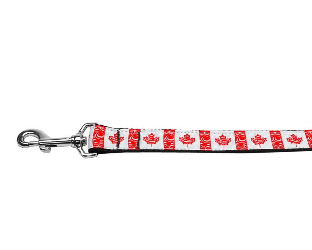 Pet Dog & Cat Nylon Collar or Leash, "Canadian Flag In Swirls" 1" w x 6 ft. leash