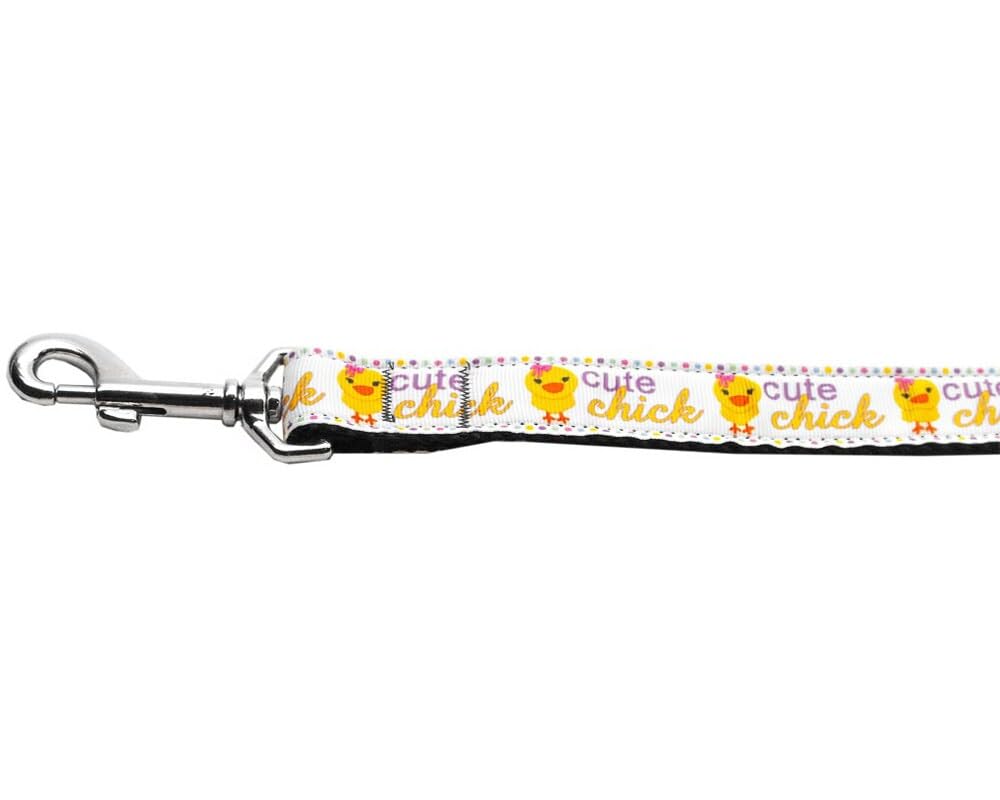 Pet Dog & Cat Nylon Collar or Leash, "Cute Chick" 5/8" w x 6 ft. leash