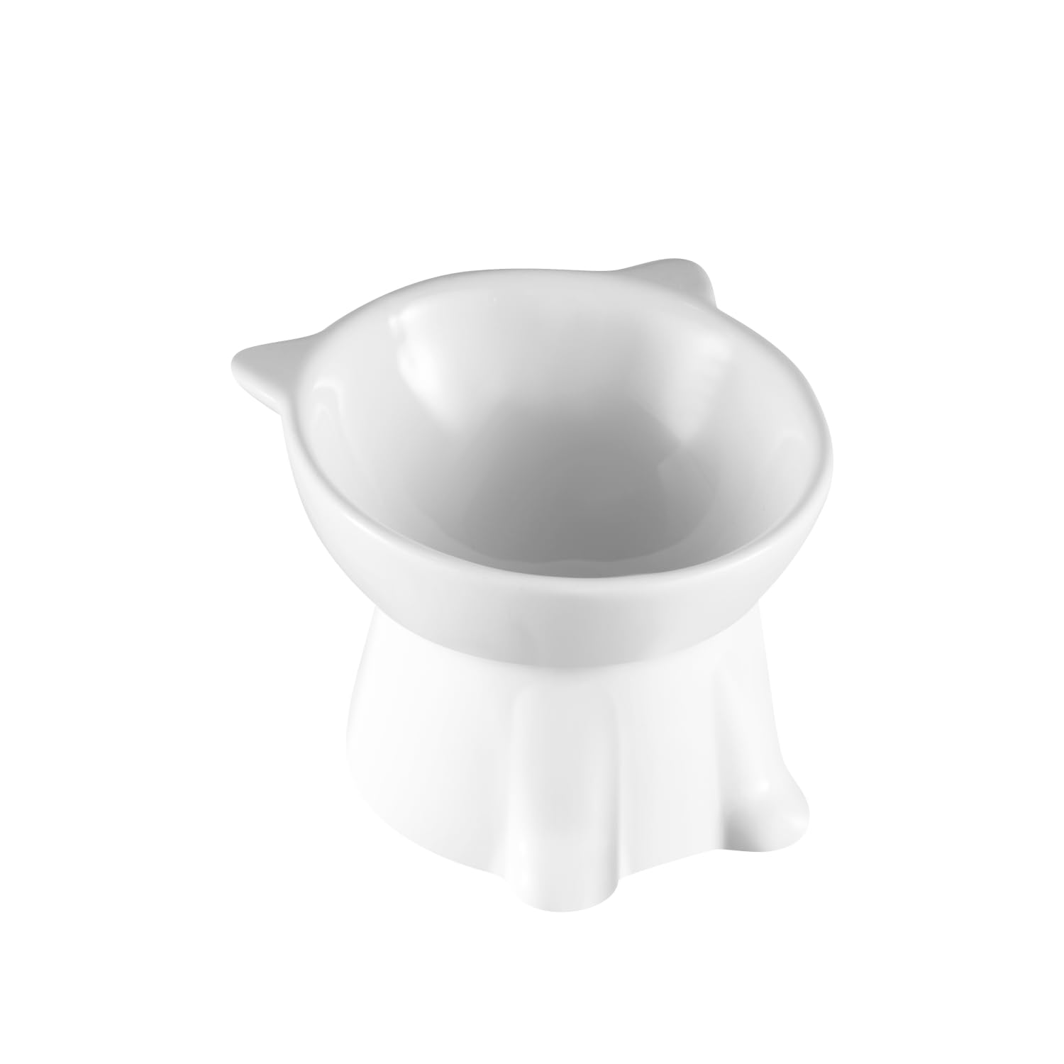 Ceramic Elevated Cat Bowls-Water Bowl, 15 Tilted Design, Anti-Vomiting & Spine Protection, Prevent Whisker Fatigue for Kittens t