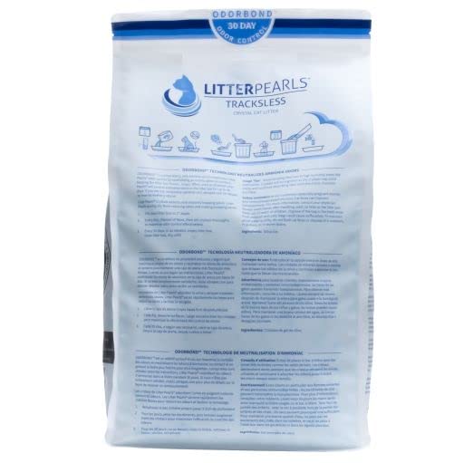 Litter Pearls Crystal Cat Litter With Odorbond- Superior Odor Control, Soft-On-Paws, Non-Clumping, Low Dust, 15Lb, Tracksless