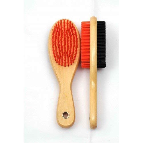 Pets Empire DoubleSided Dog Grooming Brush  Wooden Pet Brush With Pin & Bristle Sides, Detangling Comb For Dogs & Cats, Fur Cl