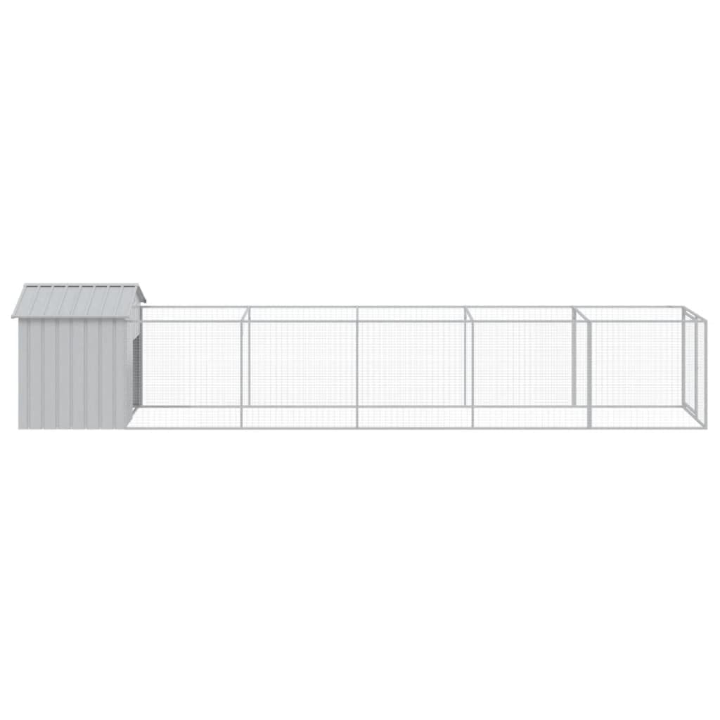 vidaXL Dog House with Roof Light Gray 46.1x239.8x48.4 Galvanized Steel