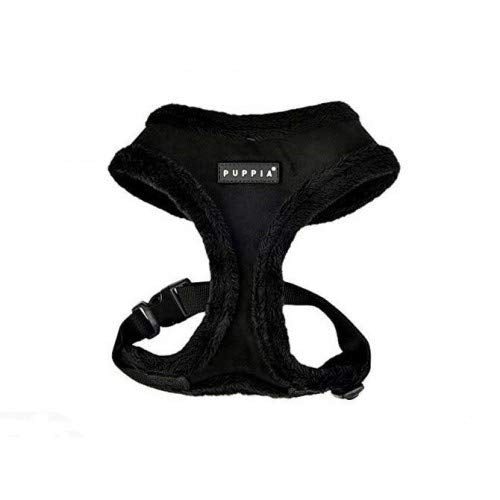 Puppia Terry Dog Harness Over-The-Head Winter Suede Warm No Choke No Pull Training Walking For Small And Medium Dog, Brown, Medium