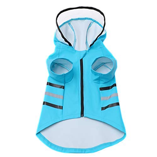 Wizland Dog Raincoat Dog Rain Jacket With Hood Lightweight Waterproof Jacket X-Small To Xx-Large Dogs And Puppies(Blue,M)