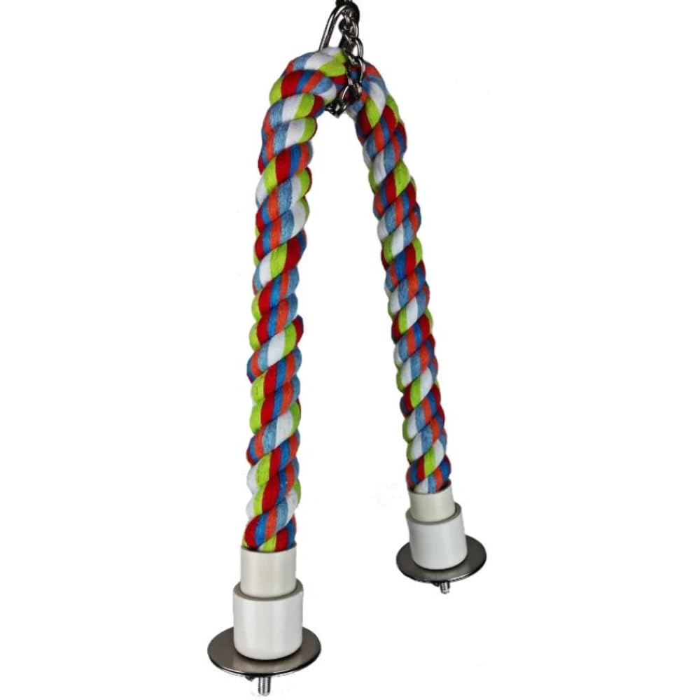 A&E Cage Company Hb570 Happy Beaks Cotton Cable Bird Perch 75 By 22 Multicolor
