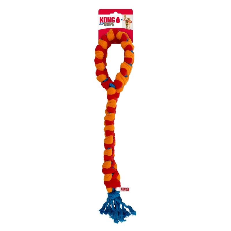 Kong Rope Rally Tug And Play Dog Toy - Woven Fleece Durable Toy For Shaking, Fetching, Tugging (Tug)