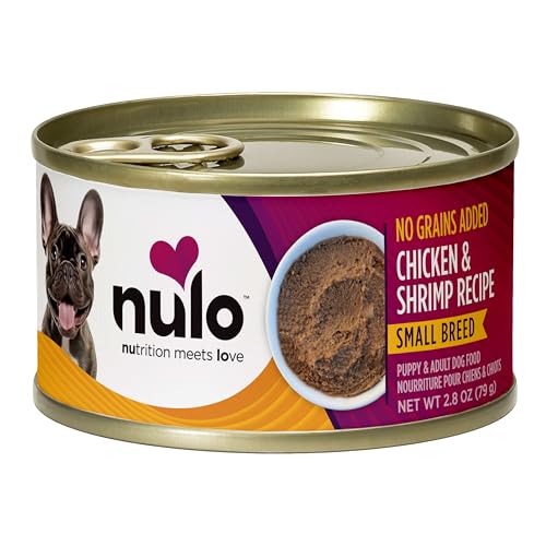 Nulo Grain-Free Small Breed Wet Canned Puppy & Dog Food, Chicken and Shrimp 2.8 Ounce, 12 Cans