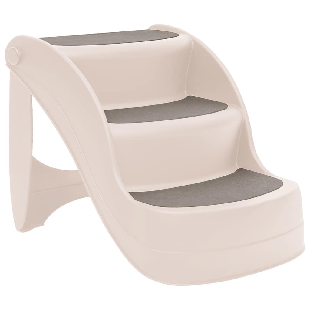 vidaXL Folding Pet Stairs, 3-Step, Non-Slip Steps, Easy Assembly, Suitable for Small and Large Pets, High Load Capacity, Space S