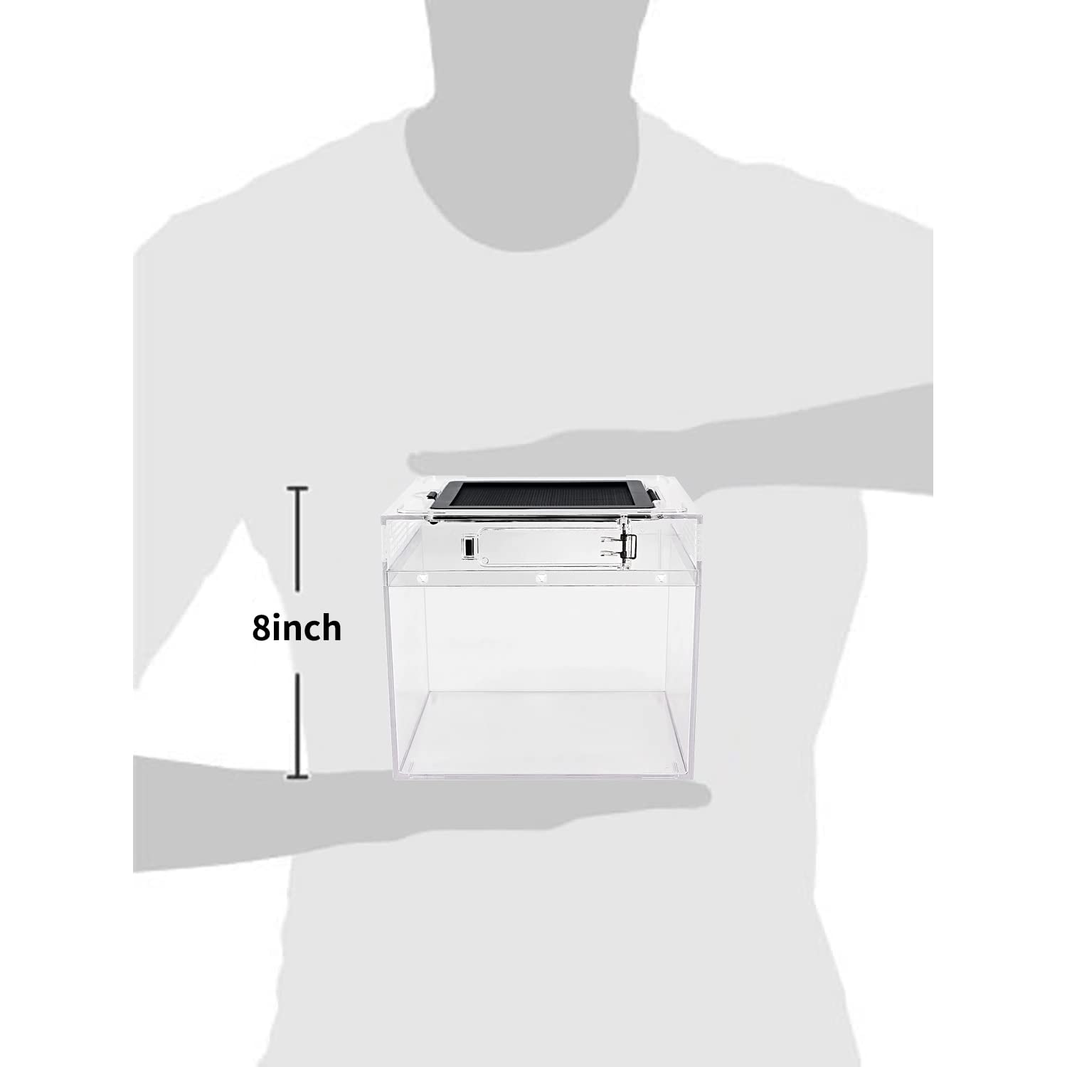 Reptile Growth Mini Reptile Terrarium,8'' X 8''X 8'' Reptile Tank With Full View Visually Appealing,For Insect,Fish,Tarantula,He