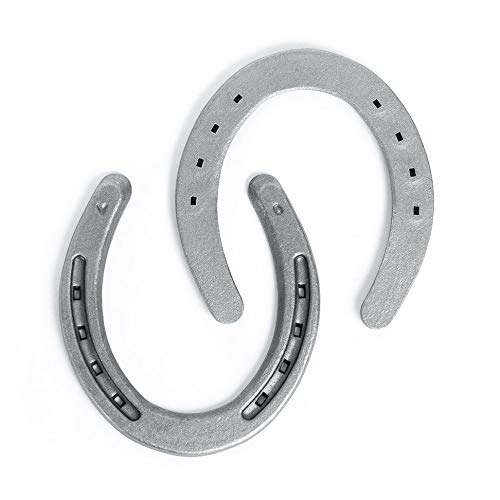 The Heritage Forge Steel Horseshoes Set For Horses, Crafts, Decorations And Backyard Games - Plain Shoe Size 0 - Sand Blasted 10