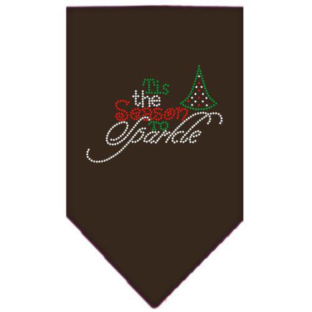 Christmas Pet and Dog Bandana Rhinestone, Tis The Season to Sparkle Red Large