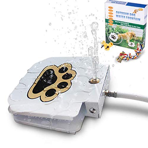 BACOENG Outdoor Dog Pet Water Sprinkler Easy Activated Dog Water Fountain Toy with Molar Rope, Upgrade Premier Valve Set (We Cop