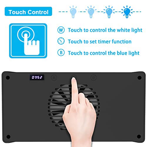 Hipargero 30W Aquarium LED Light A029 – Touch Control, Timer, & 5W LED Chips for Coral Reef & Marine Tanks – Black