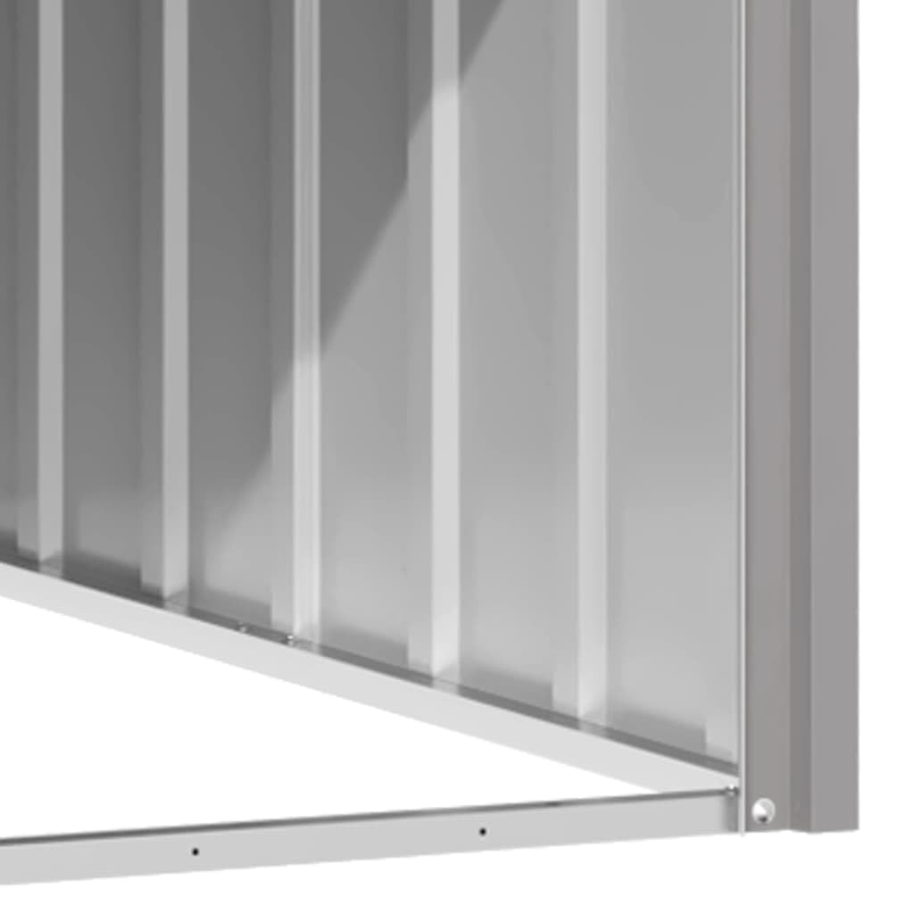 vidaXL Dog House Outdoor Kennel - Gray Galvanized Steel Pet Shelter