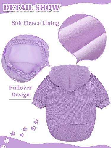 6 Pieces Dog Hoodie Dog Clothes Sweaters With Hat, Pet Winter Clothes Warm Hoodies Coat Sweater For Small Dogs Chihuahua (Xxs)