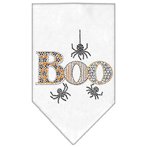 Mirage Pet Products Boo Rhinestone Bandana White, Large