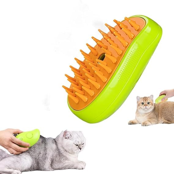 Kanak Mall 3 In 1 Steam Cat Brush, Steam Brush For Cats, Pet Steam Brush For Massage Self Cleaning, Cat Brush For Removing Knots