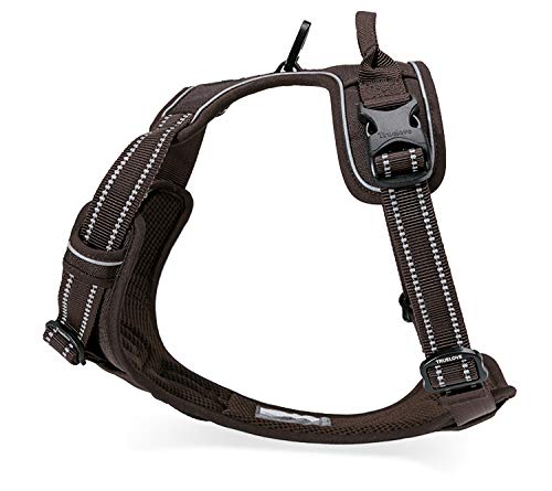 TRUE LOVE Adjustable No-Pull Dog Harness Reflective Pup Vest Harnesses Comfortable Control Brilliant Colors Truelove TLH5651(Bro