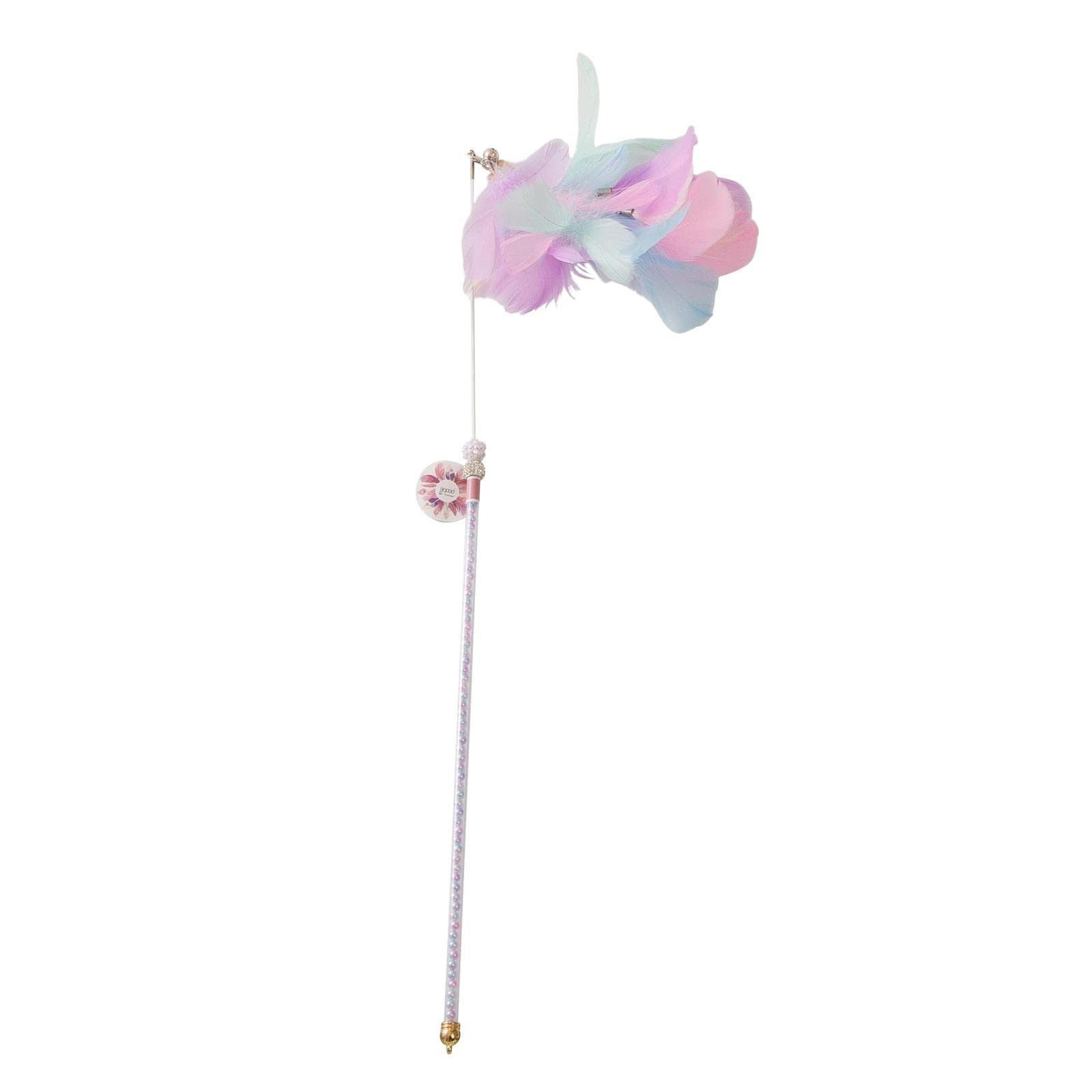 Ujeavette Pet Feather Toys Cat Playing Toy Cat Teaser Wand For Kitty Indoor Cats Puppy
