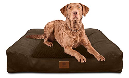 American Kennel Club Memory Foam Sofa Pet Bed, Akc Brown Fur Memory Foam Pet Bed, X-Large, Brown Popcorn Fur