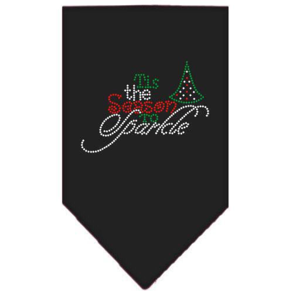 Christmas Pet and Dog Bandana Rhinestone, Tis The Season to Sparkle Red Large