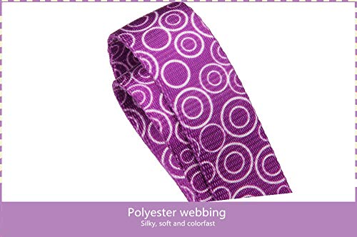 Dazzber Martingale Dog Collar - Heavy Duty, No Pull, Adjustable 14-21 Inch, Medium, Light Purple Concentric Circles, Polyester