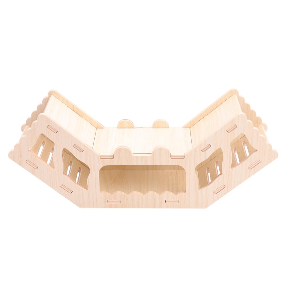 Wooden Hamster Tunnel Toy - Natural Chewable Hideout for Syrian, Dwarf Hamsters and Small Pets, Cage Decor and Play Accessory