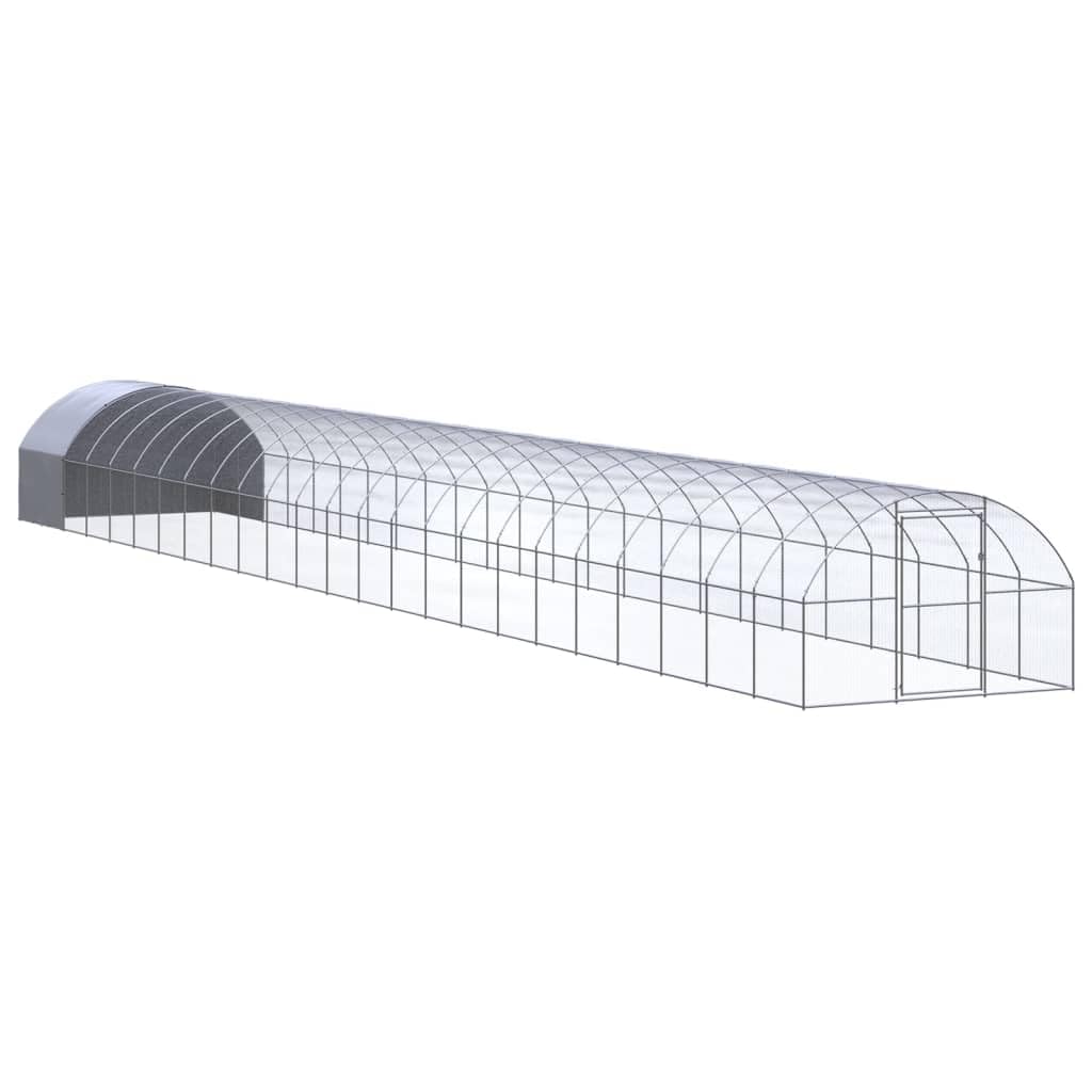 vidaXL Large Modern Outdoor Chicken Coop with Galvanized Steel and Weatherproof Roof for Backyard Poultry Housing Cage Hen House
