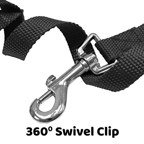 Downtown Pet Supply - Long Dog Leash - Dog Training Leash - Recall & Obedience Dog Training Tools - Nylon - 30 Ft - Black Dog Leash