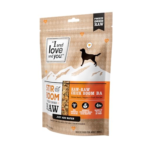 I and Love and You Stir and Boom Dehydrated Freeze Dried Raw Dog Food - Chicken - Grain Free, Real Meat, No Fillers, 1lb Bag