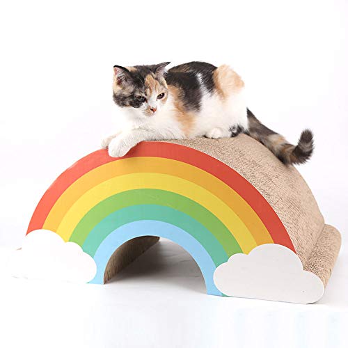 Suck Uk - Cat Scratching Rainbow | Cardboard Cat Scratcher | Scratch Post | Kitten Toys | Cats Activity Accessories | Kitten Scr