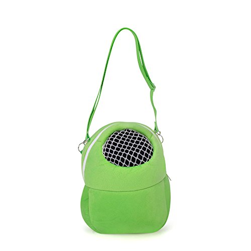 Hypeety Pet Carrier Bag Pet Sling Carrier Backpack Portable Travel Backpack Breathable Outgoing Bag Bonding Pouch For Small Pets Hedgehog Hamsters Sugar Glider Chinchilla Guinea Pig (Green)