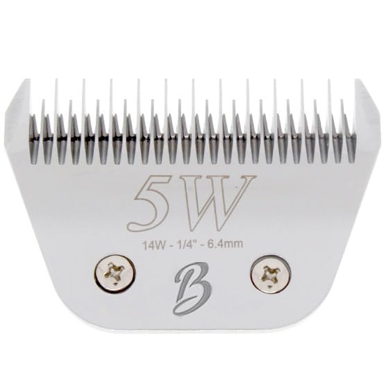 Bucchelli Skip Tooth 5 Wide Blade Dog Grooming Cuts Length 1/4'' - 6.4Mm(Japanese High Carbon Steel 5 Skip Tooth Blade Dog Groom