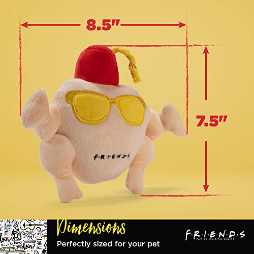 Friends The Tv Show Turkey Head Plush Dog Toy | Soft Cute Squeaky Toy For All Dogs | Stuffed Animal Dog Toys With Squeaker For A