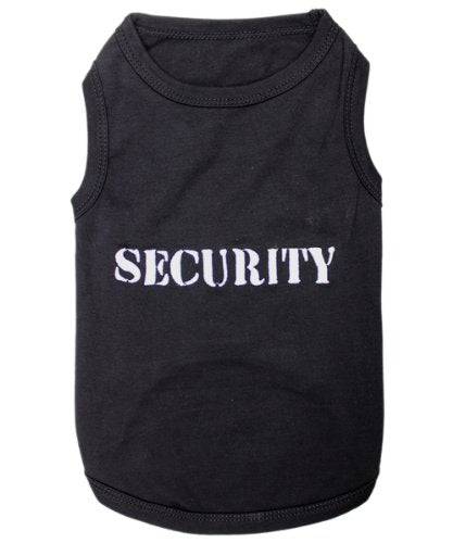 Parisian Pet Dog T-Shirt With Embroidered 'Security' Word - 100% Cotton, Breathable Dog Security Shirt - Sleeveless Pet Vest - Machine Washable Dog Shirt For Large Dogs, 3Xl