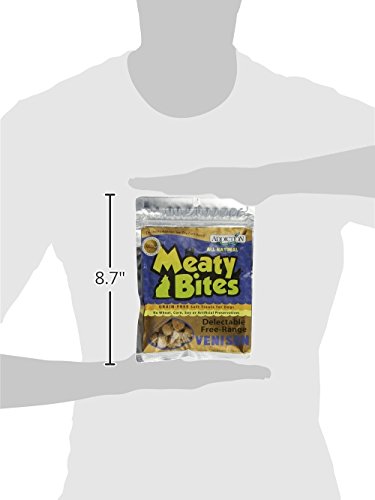 Addiction Venison Recipe Meaty Bites, All Natural Free Range Grain Free High Meat Dog Treats, 4 Oz.
