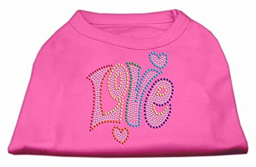 Mirage Pet Products Technicolor Love Rhinestone Pet Shirt Orange Med (12)