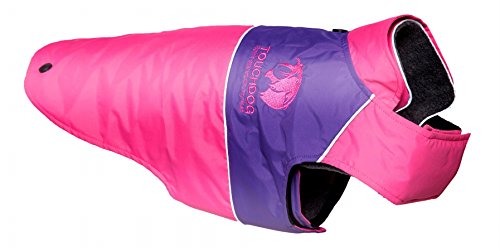 Touchdog Lightening-Shield Waterproof 2-In-1 Convertible Dog Jacket With Blackshark Technology  Pink - Large