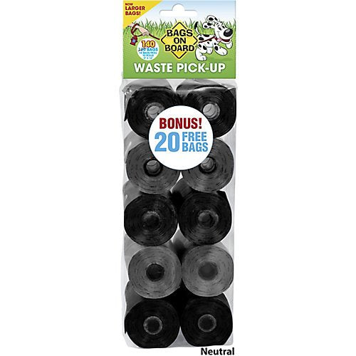 Bags On Board Colored Pick-Up Bags 140Ct Rainbow